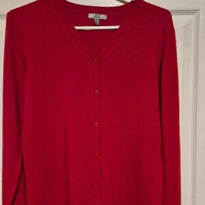 Jax Bold Red Button-Up Cardigan